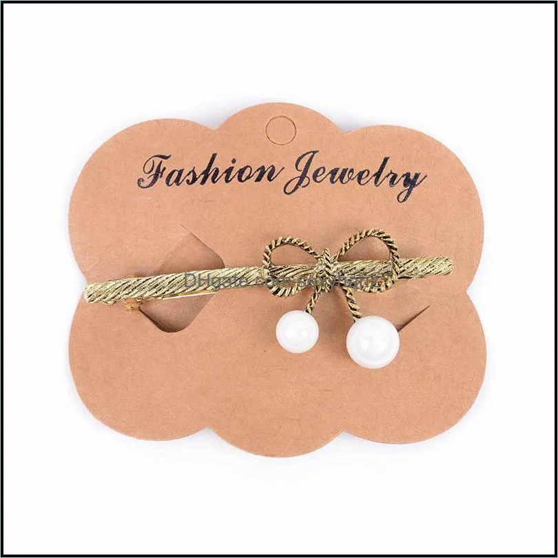 Europe Fashion Jewelry Women`s Bowknot Hairpin Hair Clip Dukbill Toothed Hair Clip Bobby Pin Lady Vintage Barrette S535