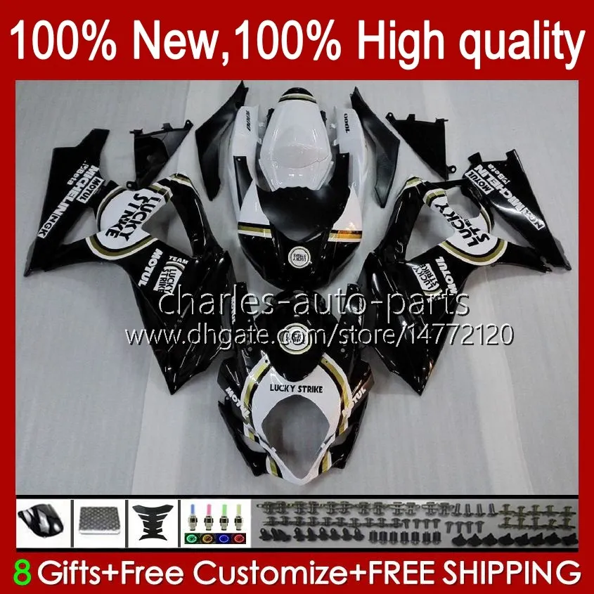 Motorcycle Body For SUZUKI GSX R1000 GSXR 1000 1000CC Fairings K7 07 08 48No.6 GSXR1000 GSXR-1000 GSXR1000CC 2007 2008 GSX-R1000 2007-2008 OEM Fairing lucky black