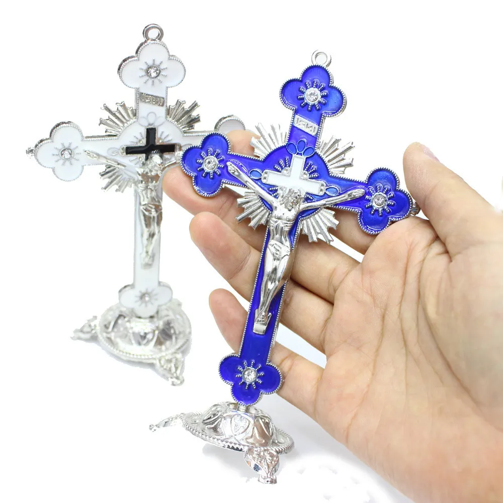 Plume en métal croix jésus-christ Statue Sofering église icône ornements religieux articles ménagers