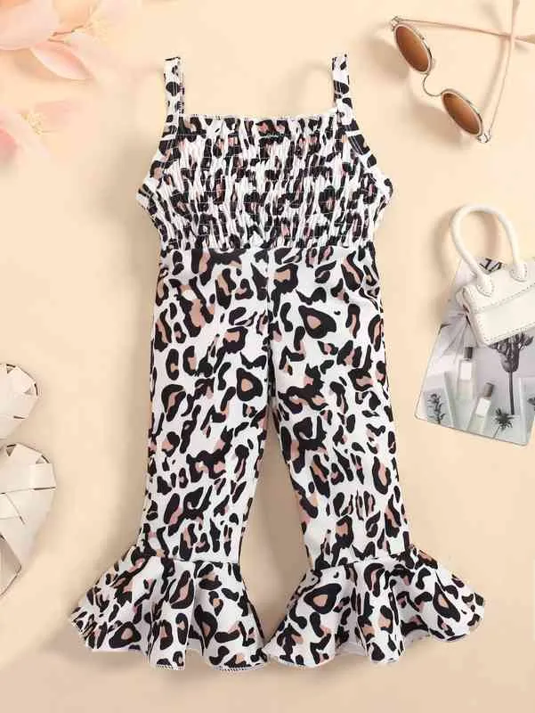 Baby Leopard Shirred Flare leg Cami комбинезон она