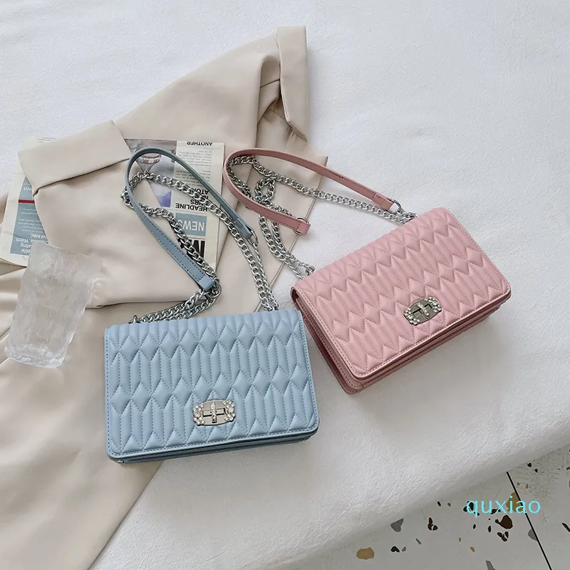Rosa Handtaschen Damen Schulter Pu Leder Mini Umhängetaschen für Damen 2021 Einfarbig Kleine Geldbörse Messenger