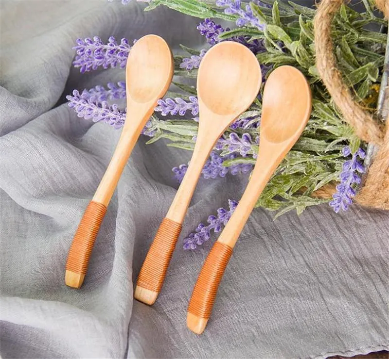 13*3cm High Quality Wooden Spoons Tea coffee Milk Honey Tableware Kitchen Accessories Cooking Sugar Salt Small Spoons dc159