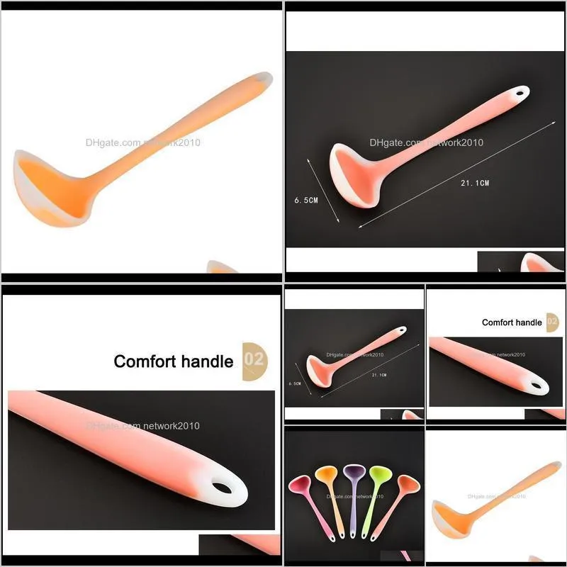 Translucent Silicone Spoon Nonstick Anti High-Temperature Soup Scoup Cooking Tools Kitchen Supplies SUB Sale