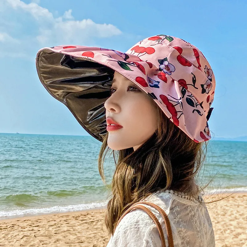 2021 womens beach big brim summer travel sunscreen hat travels vacation fashion wild sun hats with box