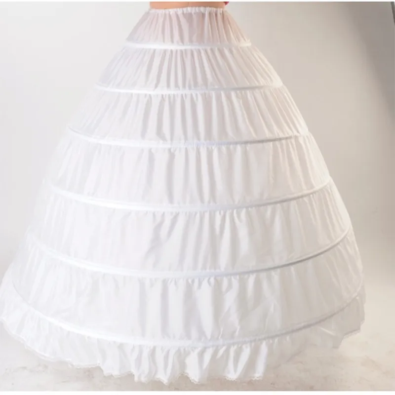 2022 레이스 가장자리 6 후프 페티코트 Underskirt 볼 가운 웨딩 드레스 110cm 직경 속옷 Crinoline 웨딩 액세서리