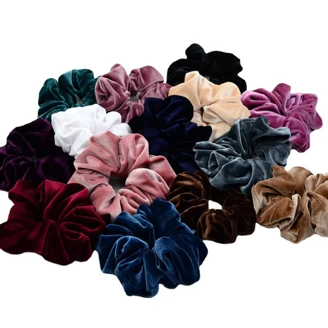 Duży rozmiar Velvet Hair Scrunchie Hairband Dla Kobiet Dziewczyny Elastyczne Gumki Opaski Pałąki Gumy Włosy Krawat Krawat Ponytail Holder 20szt