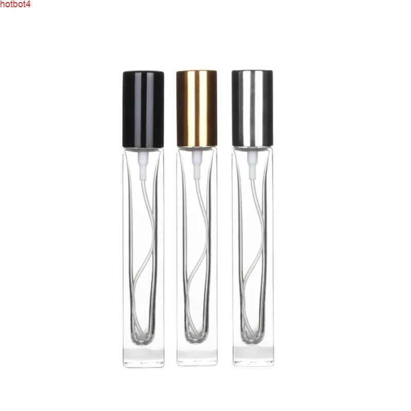 10ml Model Transparent Kwadratowy Butelka Opryskiwacza Szkła 10CC Refillable Próbki Fiolki Przenośne Mini Perfumy Atomizer 12PCSGoods