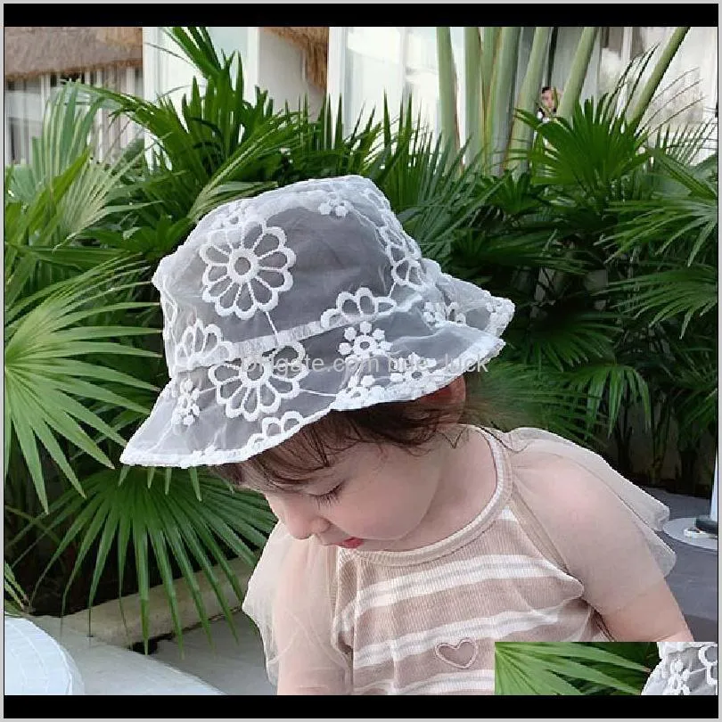 Baby Child Kids Fashion Lace Sun Hat Bucket Hollow Out Cap Mesh Breathable Sun Protect Hat Cap Beach Casual Girls Summer