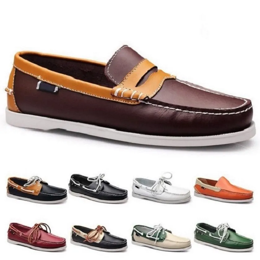 style233 tScarpa da corsa da uomo in pelle britannica nero bianco marrone verde giallo rosso moda scarpe sportive traspiranti comode per esterni