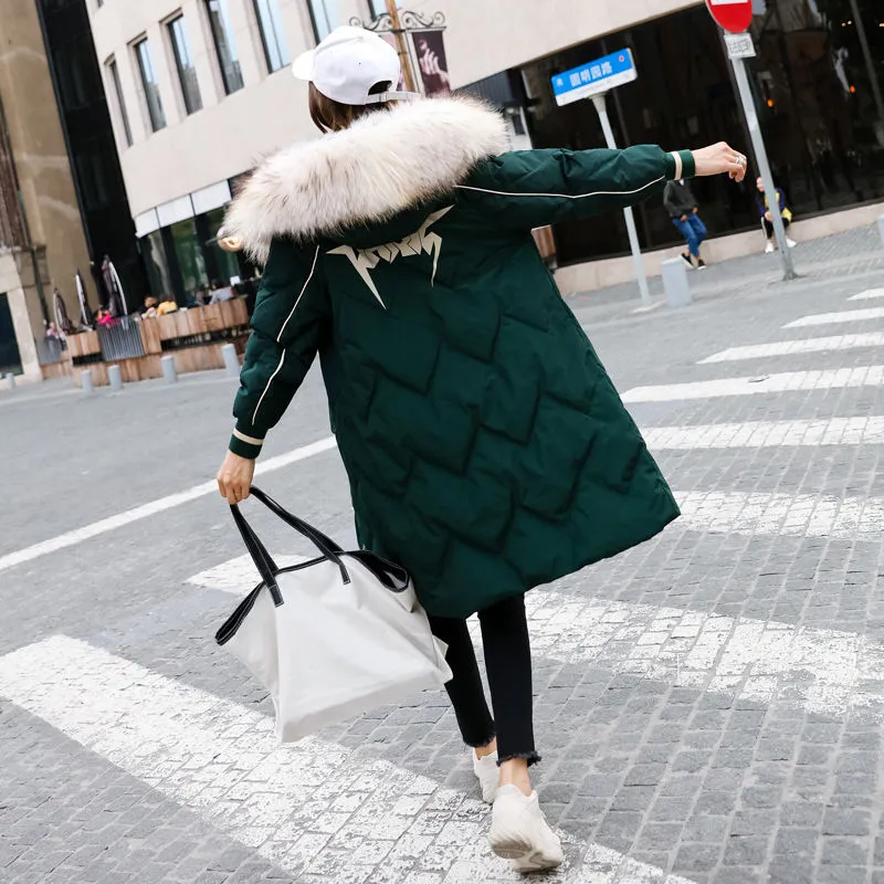 到着韓国ファッション女性冬のジャケットコットンパッド入り暖かい厚い ...