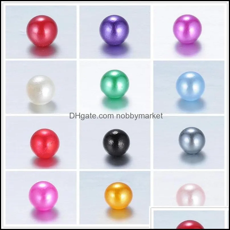 Mix colors 8mm Teal Pearl Spacer Loose Beads For floating charms Jewelry Necklace Bracelet Making 1000pcs/lot