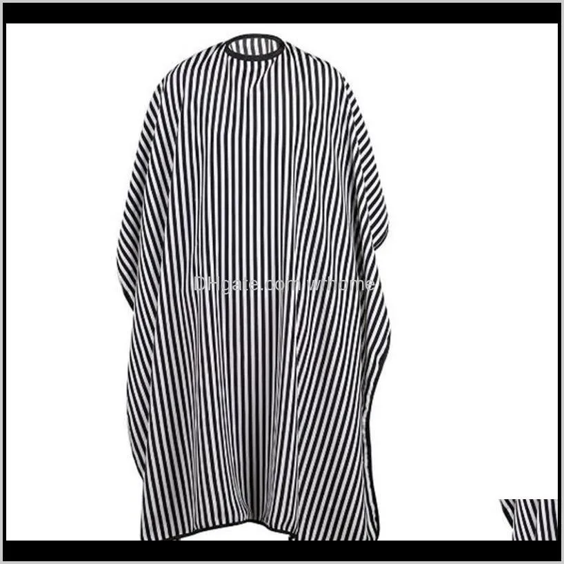 adjustable black and white stripe hairdressing gown hair cutting/barbers cape hairdressing hair cutting gown barber apron