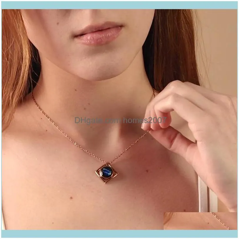 Ly Astral Tetrad Necklace In Rose Gold With Constellation Pattern Women`s Clavicle Chain Jewelry Gift DOD886 Chains