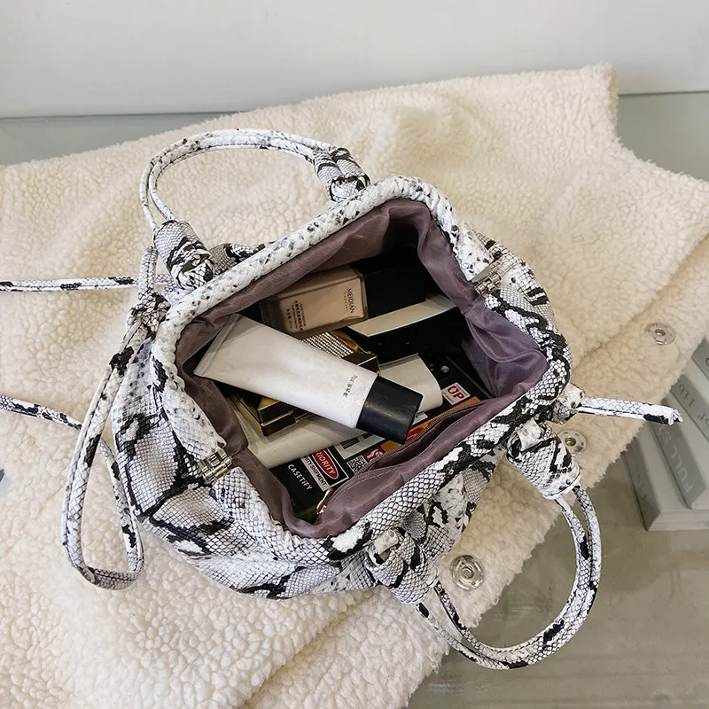Borse a tracolla di marca da donna di lusso Nuova borsa a tracolla con stampa serpente Piccola borsa a tracolla pieghettata Borsa a tracolla con