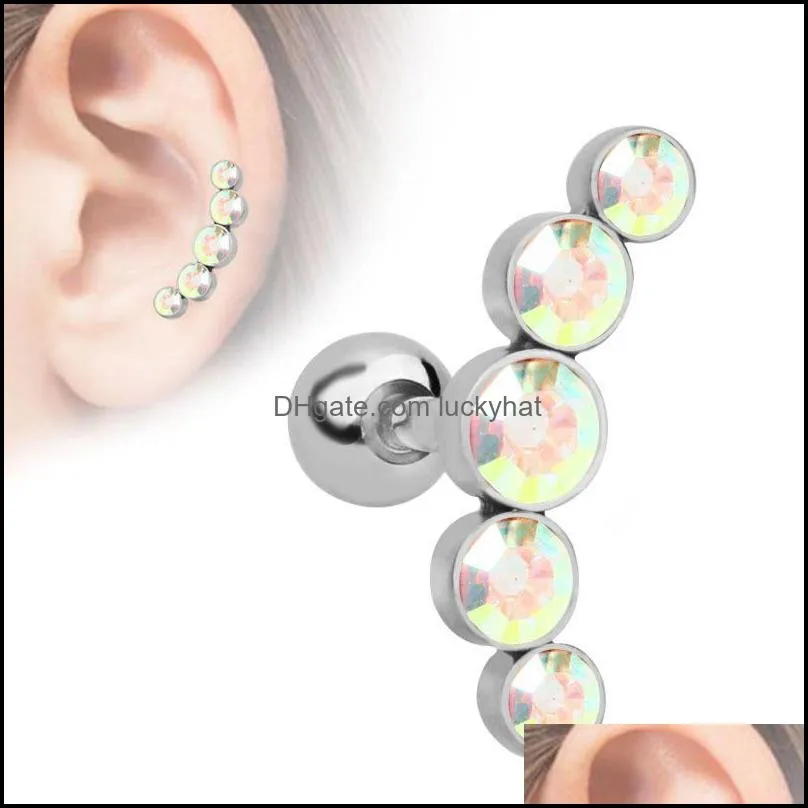 Jewelryallergy Acier Inoxydable Diamant Boucles D'oreilles Corps Percé Pour Les Femmes Bijoux De Mode Will Et Sandy Gift Drop Delivery 2021 Iryfd