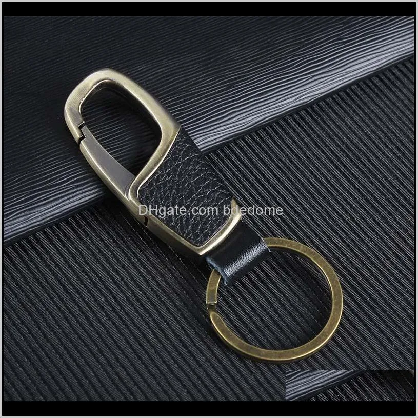 wholesale Fashion Car Keychain Men and Ladies Leather Waist Hanging Key Chain Metal Key Ring Key Holder For Party Gift