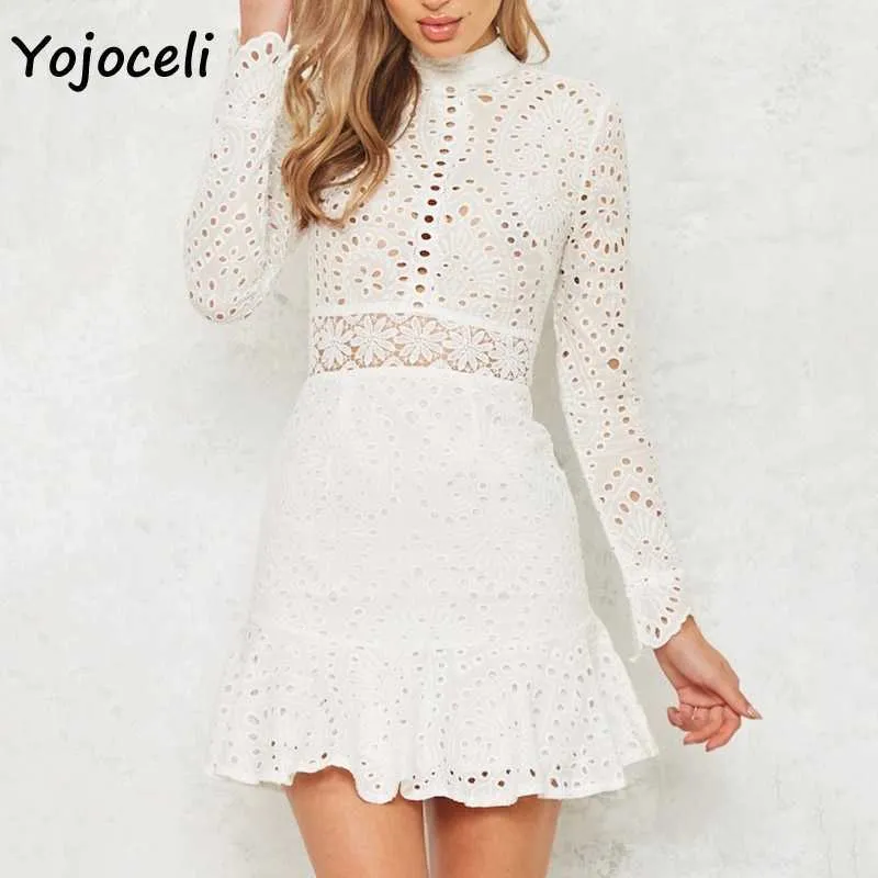 Elegant White Cotton Lace Embroidery Bodycon Crochet Autumn Winter Dress  from Dhgate Basic & Casual Dresses