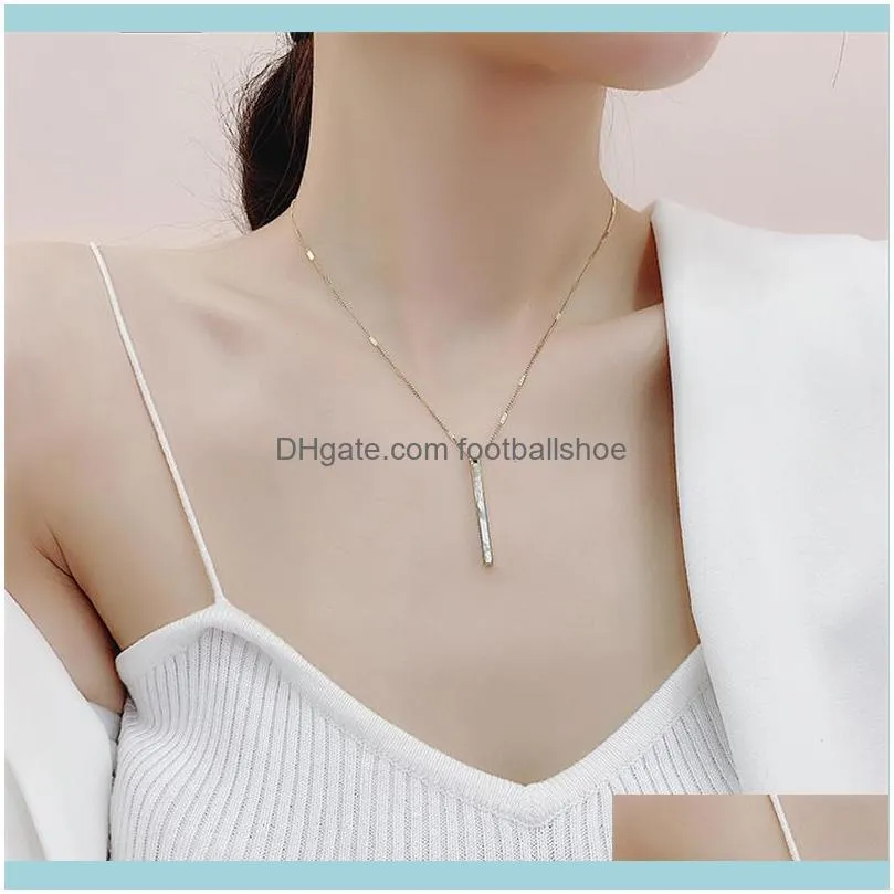 Shell Titanium Steel Necklace Female Simple Ins Metal Clavicle Chain 2021 Niche Design Pendant Jewelry For Woman Trend Chains