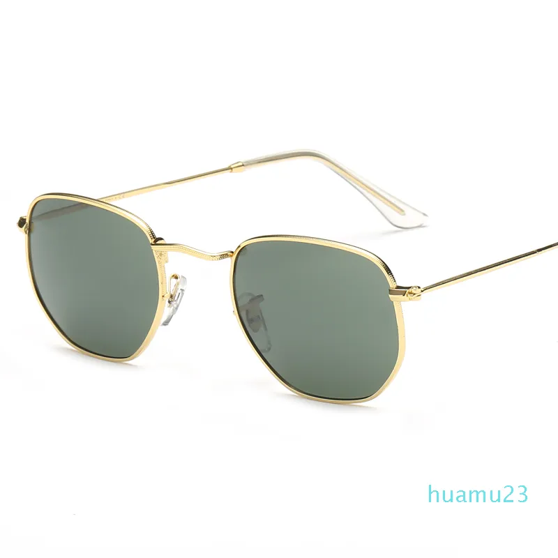 Hexagonal 51mm Metall Märke Solglasögon Flathartslinser 10 Färger Tillgängliga Med Paket Allt Rosa Mercury Silver Green