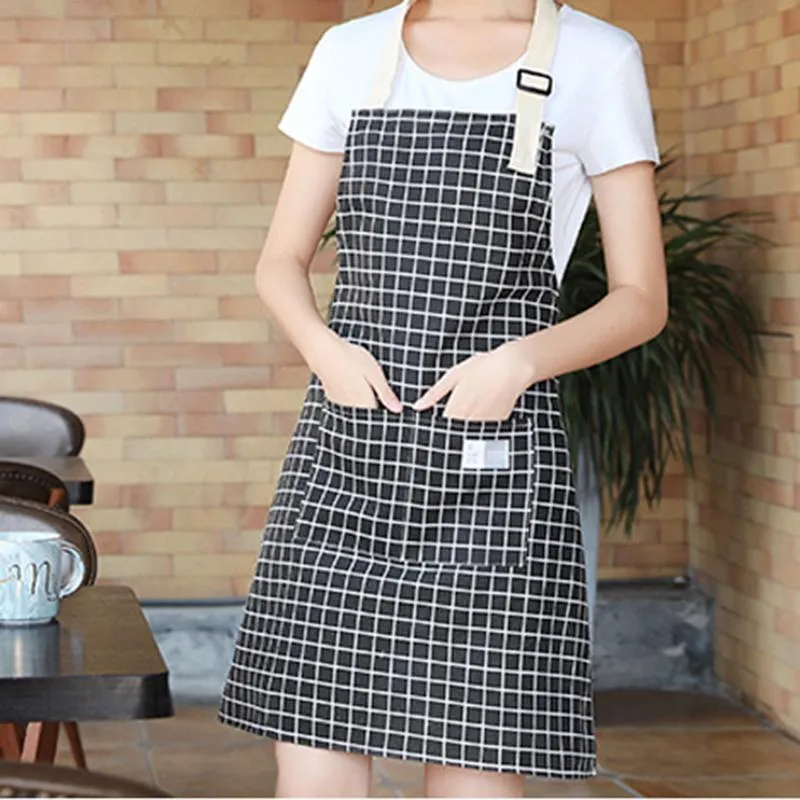 Aprons 1 Pcs Brief Linen Man Women 4 Colors For Available Use Big Sizes Adjustable Kitchen Apron Suitable Multi-scenario