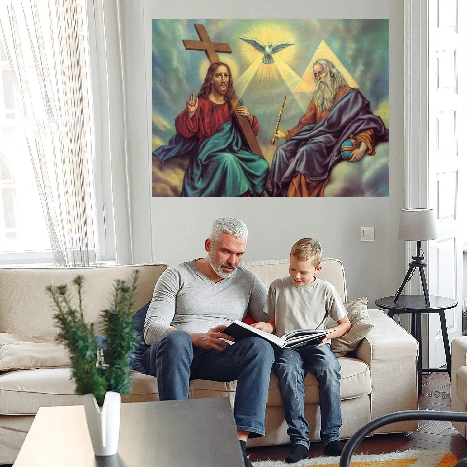Jesus Gott Riesiges Ölgemälde auf Leinwand Home Decor Handkräfte / HD Print Wandkunstbilder Anpassung ist akzeptabel 21070306