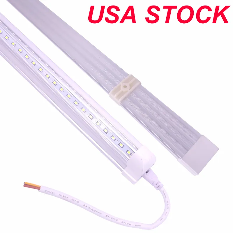 25 حزمة T8 V- شكل متكامل LED أنابيب LED ضوء 40W 48W 60W 4 5 6 FT V الشكل المتكامل فصار عدسة 2 صف 100W 10000 LM، V الأشكال أنبوب الفلورسنت واضح غطاء واضح