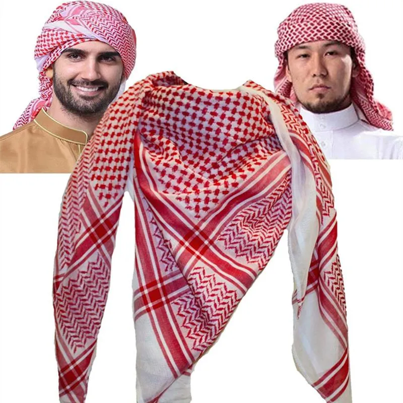 Asciugamano da uomo Musulmano Sciarpa islamica Turbante stampato Copricapo  arabo saudita Cappello da preghiera Costumi scozzesi 135 * 135 cm