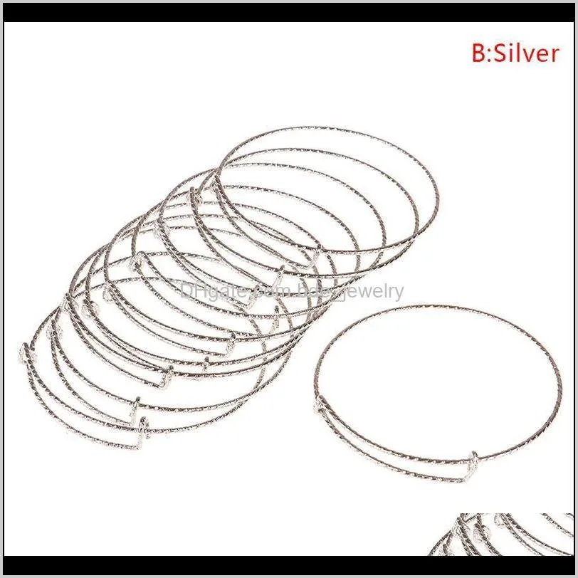 5/10pcs charm bangle expandable wire bracelet adjustable bangles for women diy jewelry making