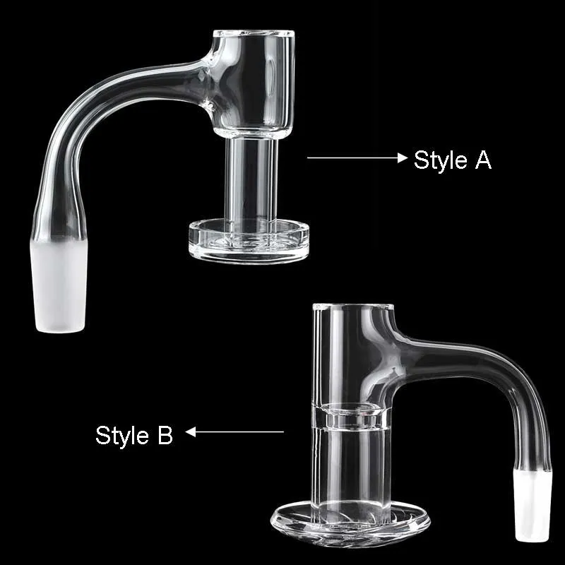 Deux styles bords biseautés biseautées soudées pleines tampon Terp slurper quartz banger 2mm mur de 2mm de mélangeur sans couture des ongles sans couture pour les eaux de verre Bongs DAB Planches Tuyaux