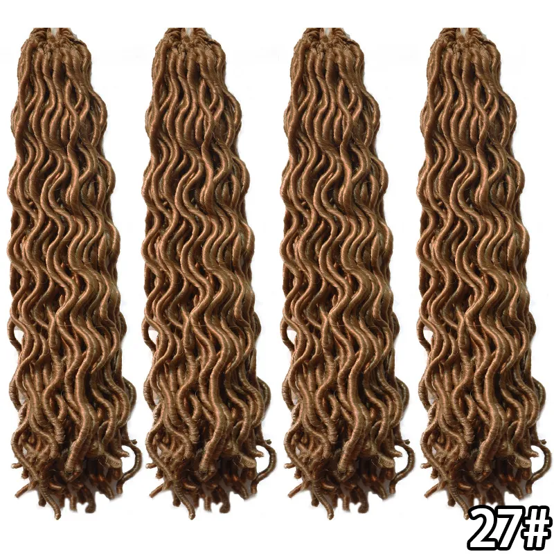 Goddess Curly Faux Locs Crochet Braids Hair Wig Dreadlocks Supply
