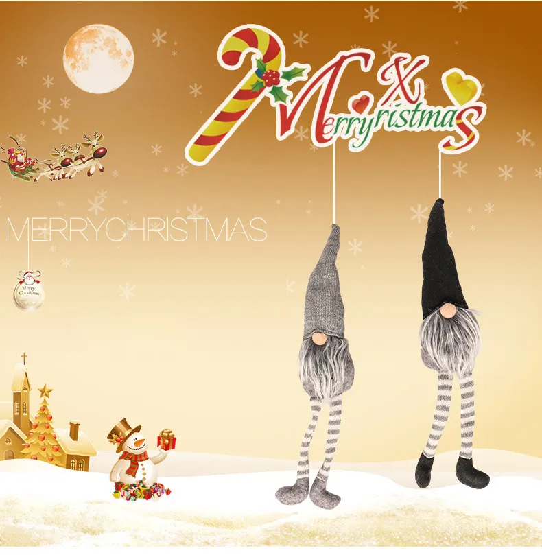 أزياء جديدة عيد الميلاد مخطط كاب دمية مجهول الهوية السويدية Gnome Gnome Old Man Dolls Toy Christmas Tree Ornament Decoration Home Decoration