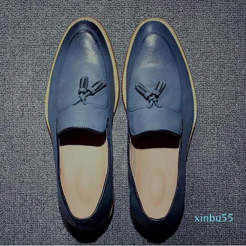 Mens Loafers 가죽 레트로 신발 럭셔리 디자이너 평면 운전 캐주얼 신발 남성 고품질 갈색 Espadrilles 브랜드 브랜드 브랜드 스타일