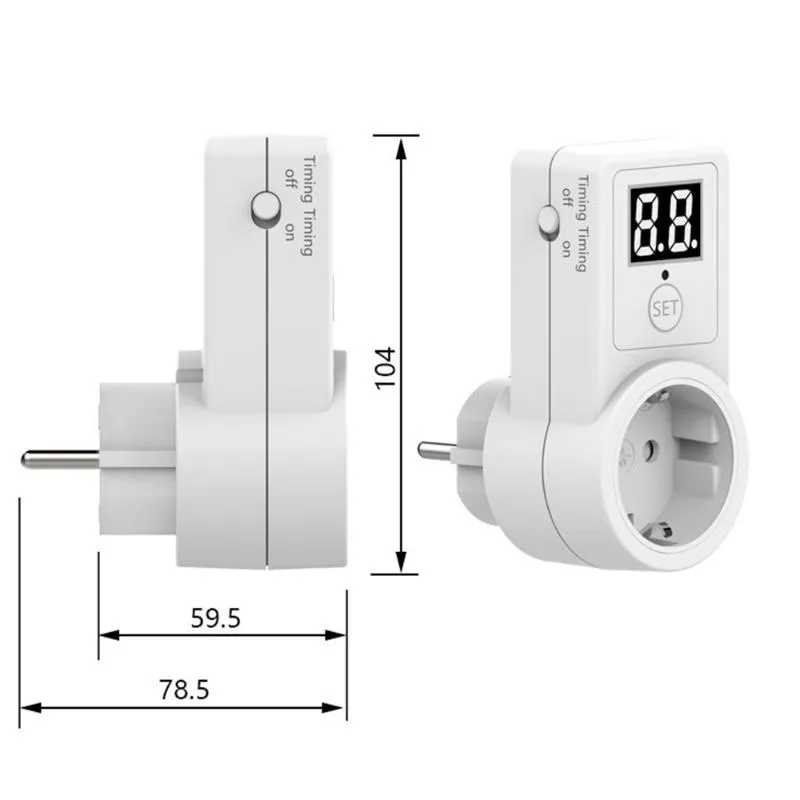 Spina interruttore conto alla rovescia display a due/una cifra timer controllo del tempo batteria del telefono timer di ricarica per veicoli elettrici