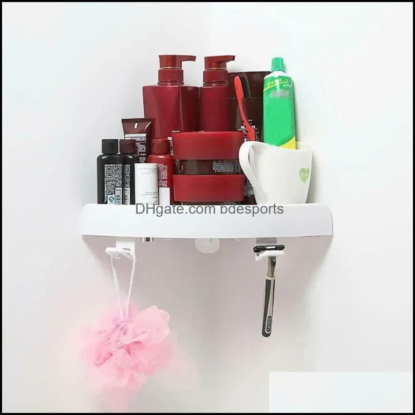 Bath Accessory Set 1x Corner Shelf Bathroom Triangular Shower Rack Storage Holder Organizer
