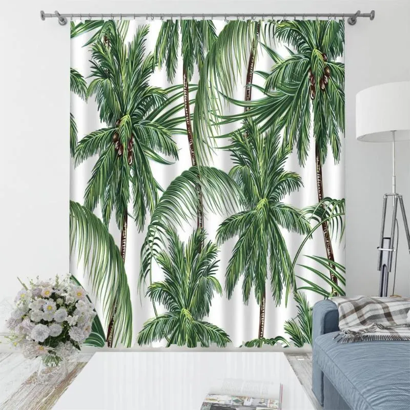 単品販売 居間の寝室の緑の葉のためのカーテンドレープ高級ブラックアウト3 D窓のカーテン 伊達レンズ付き ホーム ガーデン ホテル用品 Viskasprekybai Lt