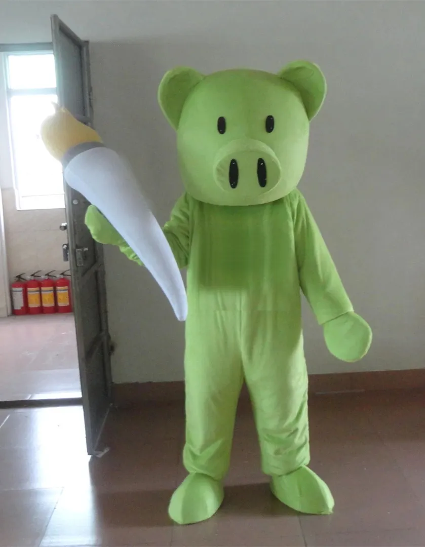 Halloween Green Pig Mascotte Kostuums Kerst Fancy Party Jurk Cartoon Karakter Outfit Pak Volwassenen Maat Carnaval Pasen Advertising Theme Kleding