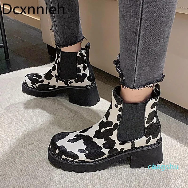 Cowgirl Boots Women Slip-On Fur Upper Rubber Outsole Mixed  display picture 2