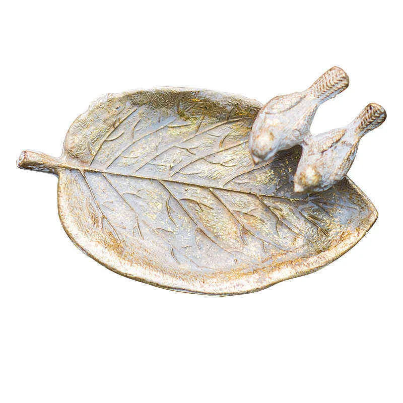 Retro Cast Iron Soap Box Leaves, Bird Adornment Ashtray, Bathroom Garden, American Style European Garden Laque Tray Zeepbakje 211119