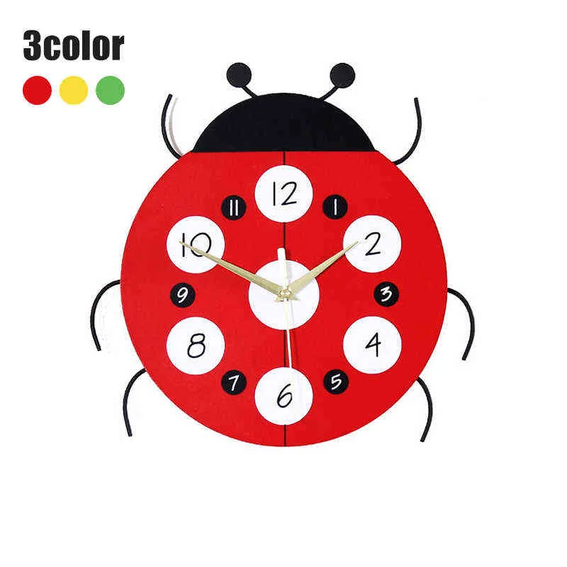 New Wooden Cartoon Big Wall Clock Modern Design Digital Children Girl Swing Mute Bedroom Living Room Wal Room Children's Bedroom H1230