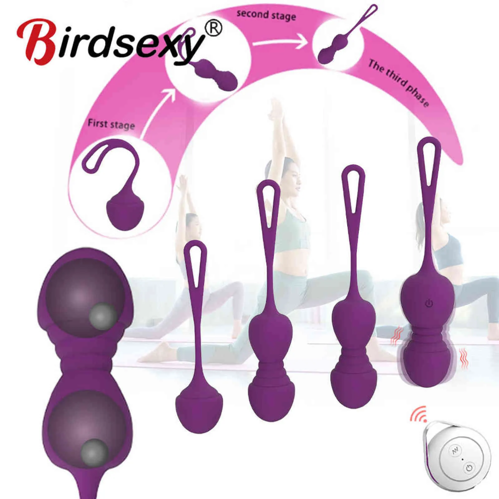 Nxy Sex Vibrators Safe Silicone Smart Ball Kegel Ben Wa Vagin Serrer Exercice Machine Jouets pour Femmes Vaginal Geisha 1201