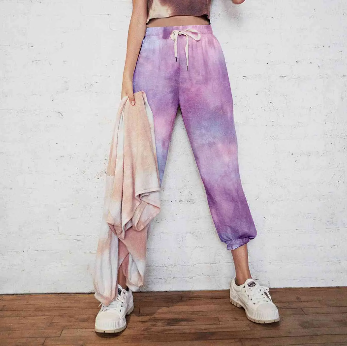 Herfst Dames Broeken Tie-Dye Fashion Casual Sport Broek Vrouwelijke Harembroek Dames Elastische Taille Casual Huis Broek 210514