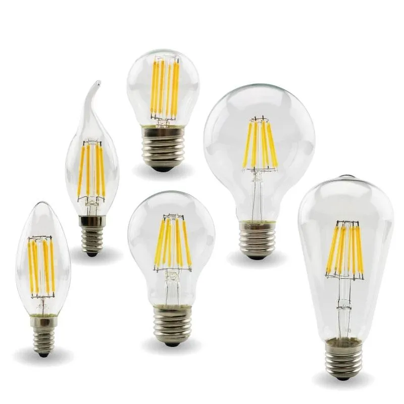 Led Filament Dimbare C35 Kaars Lamp 2W 4W 6W E14 Lampen Licht 110V 220V Helder glas Kristallen Kroonluchters Hanger Vloer Verlichting Edison Lamp