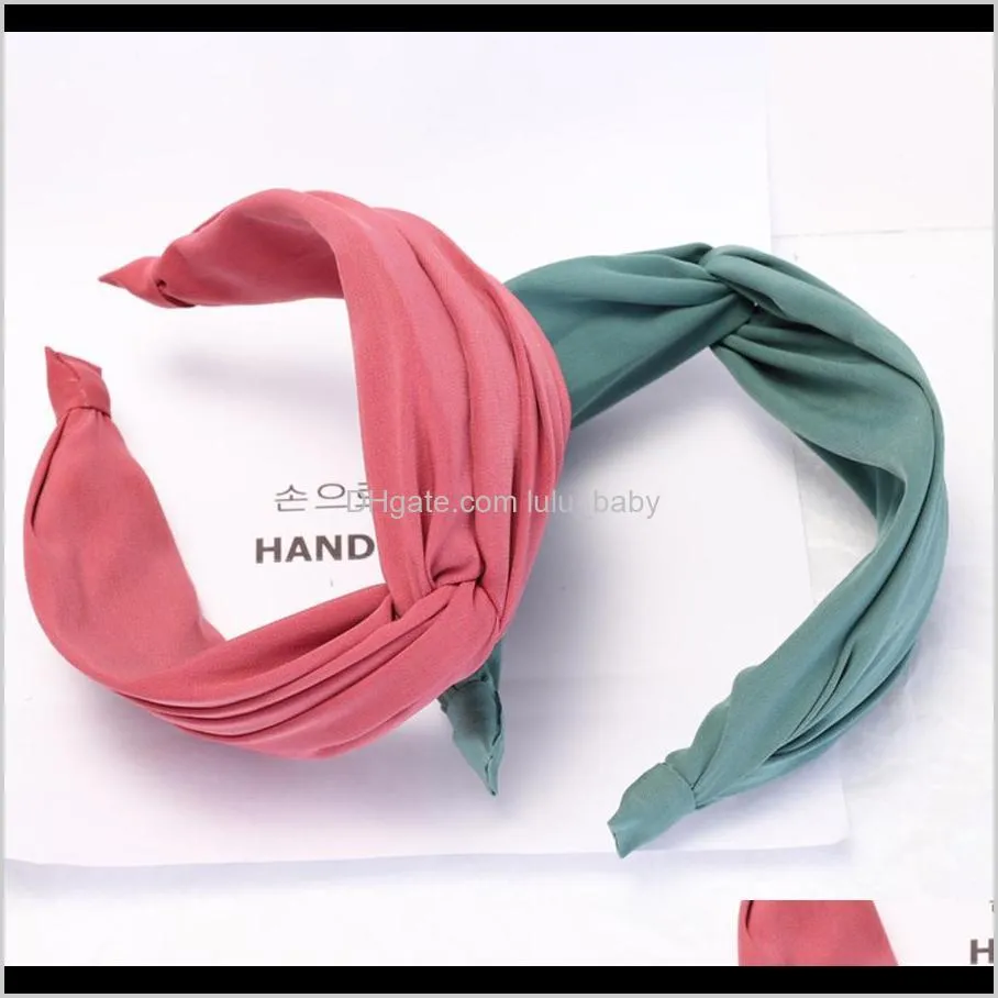 haimeikang solid color cloth cross hairband headband turban for women lady wide plastic hair hoop bezel hair bands accessories