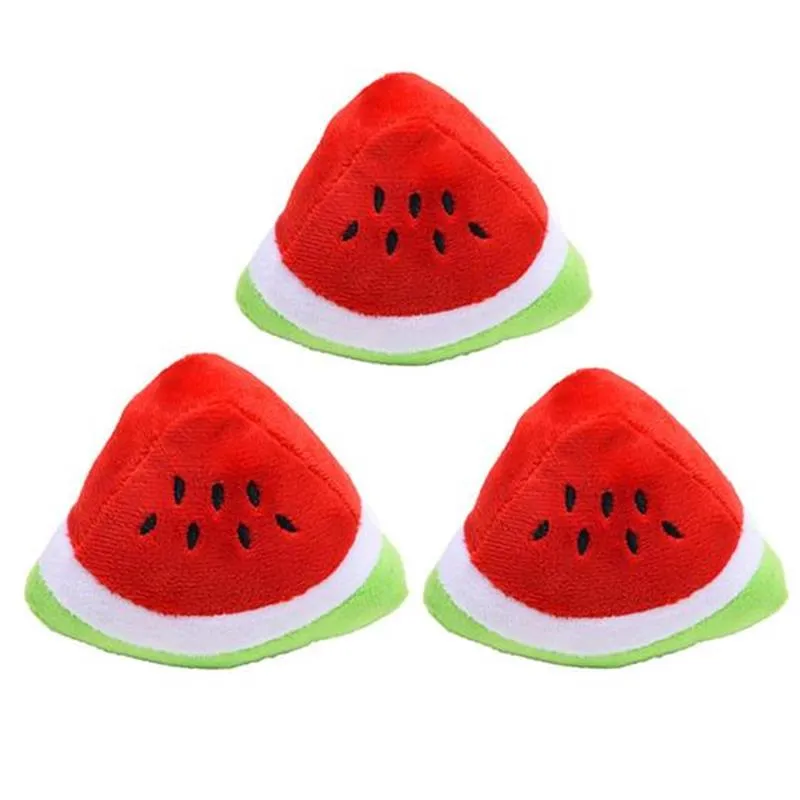 New Plush Pet Toys Lovely Watermelon Shape Pet Dog Cat Plush Sound Toys High Quality Resistance To Bite