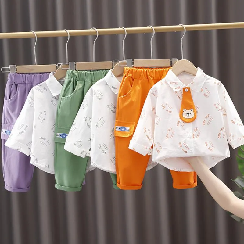 مجموعات الملابس وصول الخريف عارضة الطفل لطيف ملابس طويلة الأكمام قمصان عموما 2 أجزاء / مجموعات بوتيك الاطفال روبا