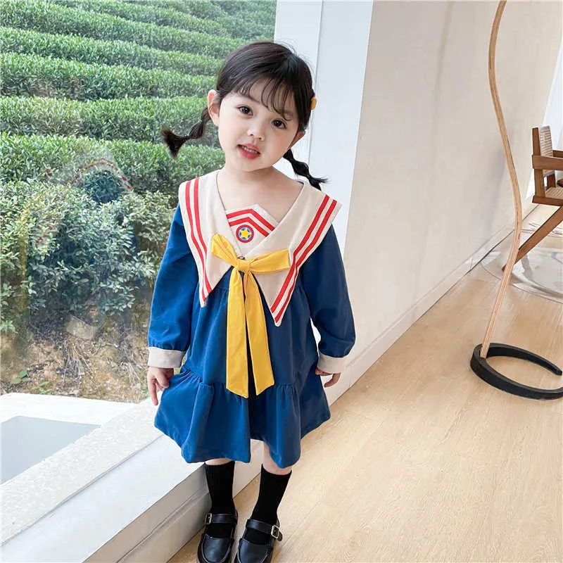 Flickor Preppy Dress Sailor Moon Kids Söt Tecknad Kostym för Skolbarn Casual Kläder 210529