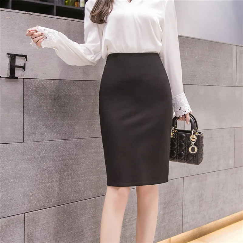 High Waist Elegant Midi Pencil Skirt For Work Large Sizes 4XL 5XL