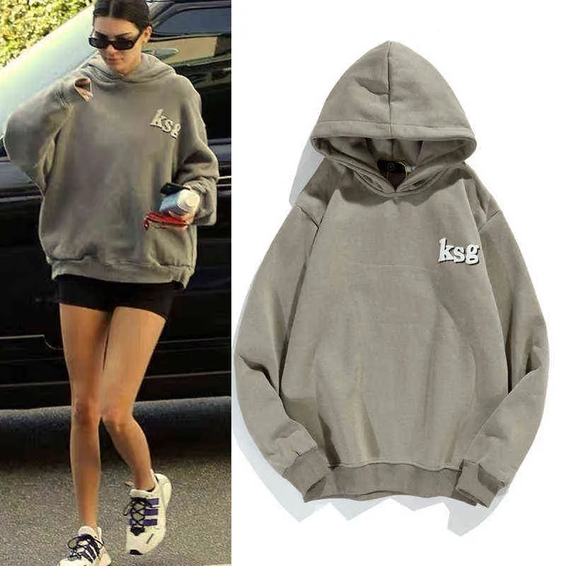 Streetwear Oversize Sweatshirt Män och Kvinnor Letter Print Fleece Vinter Hoodies Stranger saker Hip Hop Baggy Hoody H1227