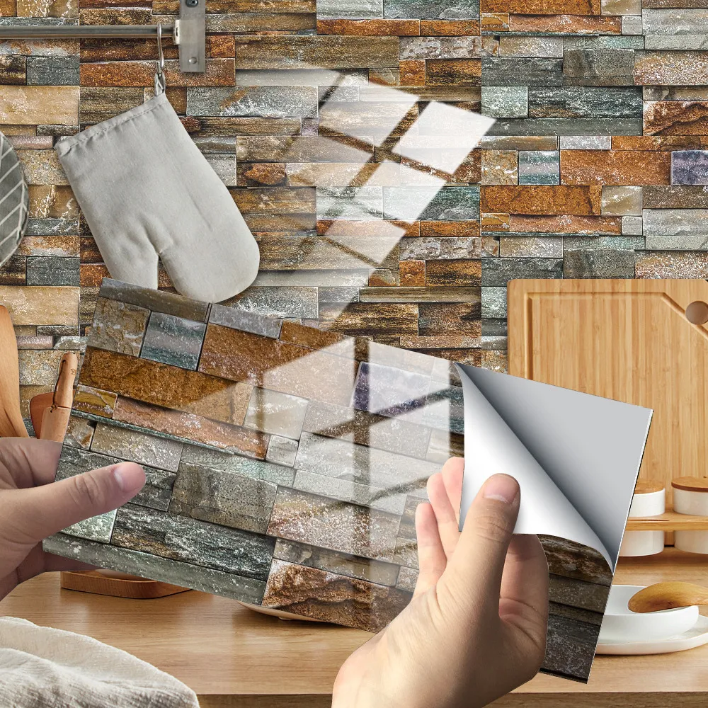10 * 20 cm padrão de mármore adesivo de parede telha de cristal adesivos auto-adesivos desgaste resistente à cozinha de cozinha renovação