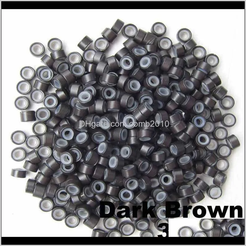 1000pcs 5mm micro ring beads silicone bead link microring for feather human hair extension tools